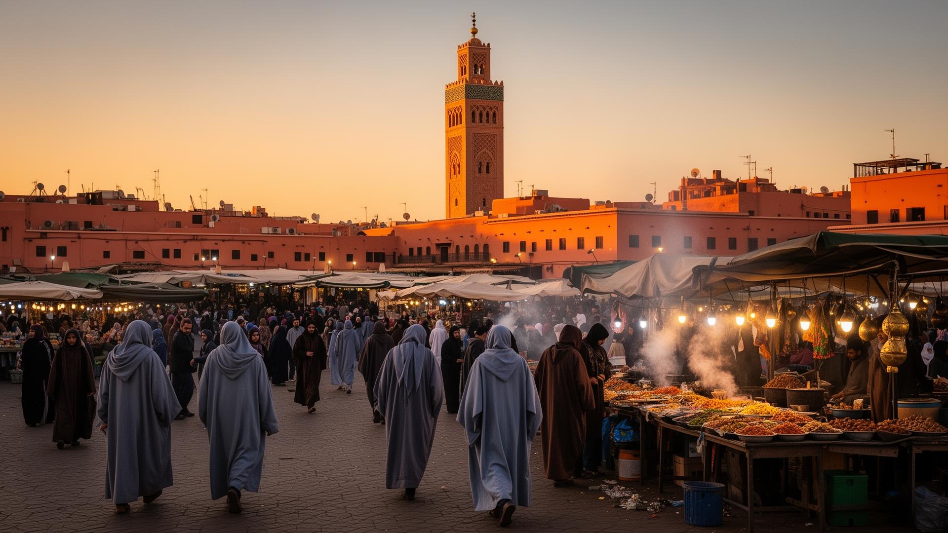Marrakech medina aerial view